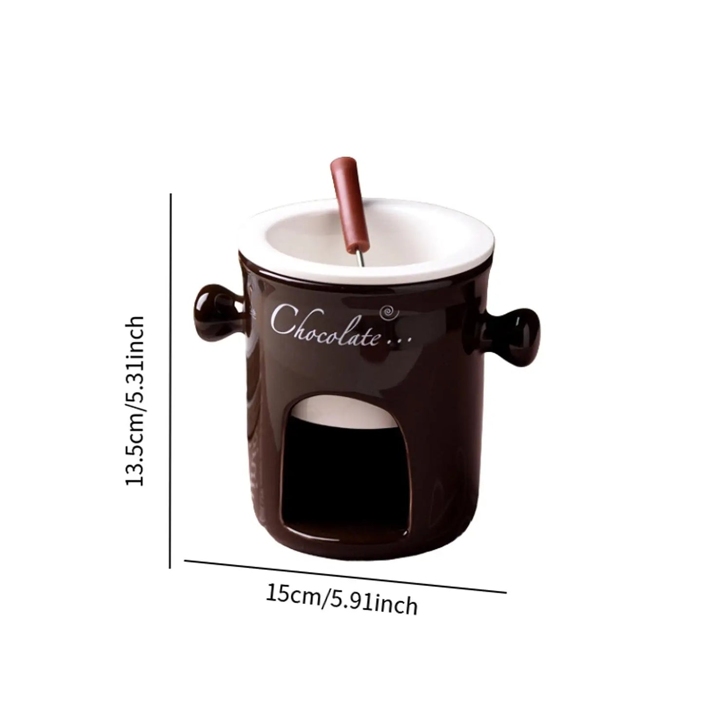 Porcelain Chocolate Fondue Pot Butter Melt Pot Swiss Ice Cream Cup Cheese Tapas for Birthday Party Wedding Cooking Cookware