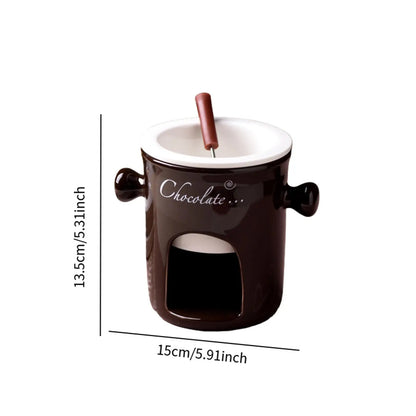 Porcelain Chocolate Fondue Pot Butter Melt Pot Swiss Ice Cream Cup Cheese Tapas for Birthday Party Wedding Cooking Cookware