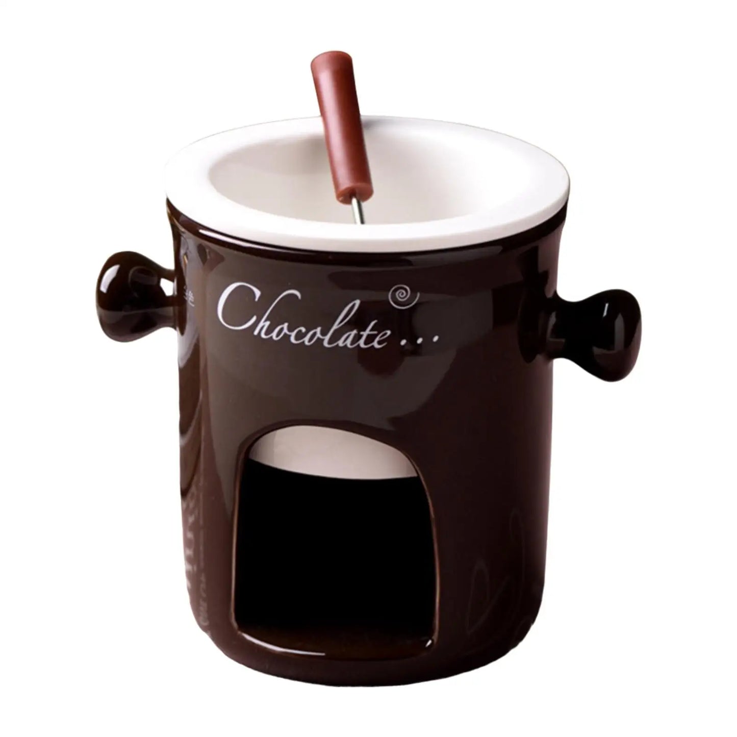Porcelain Chocolate Fondue Pot Butter Melt Pot Swiss Ice Cream Cup Cheese Tapas for Birthday Party Wedding Cooking Cookware