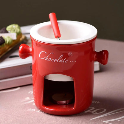 Porcelain Chocolate Fondue Pot Butter Melt Pot Swiss Ice Cream Cup Cheese Tapas for Birthday Party Wedding Cooking Cookware