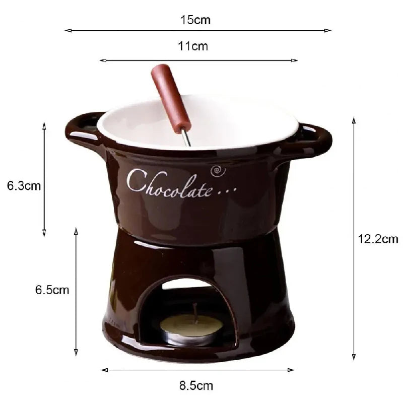 Nordic Creative Ceramic Chocolate Fire Boiler Cups Swiss Ice Cream Cups Cheese Cutlery Chocolate Heating Cups Drinkware Home