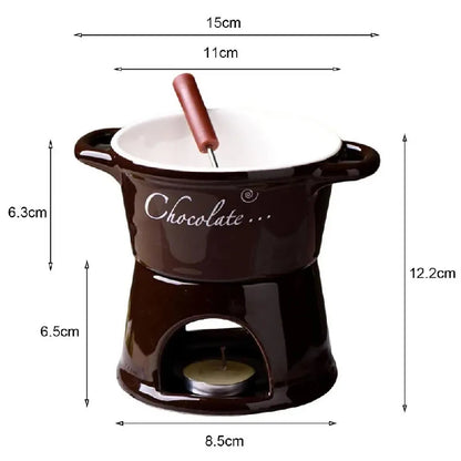 Nordic Creative Ceramic Chocolate Fire Boiler Cups Swiss Ice Cream Cups Cheese Cutlery Chocolate Heating Cups Drinkware Home
