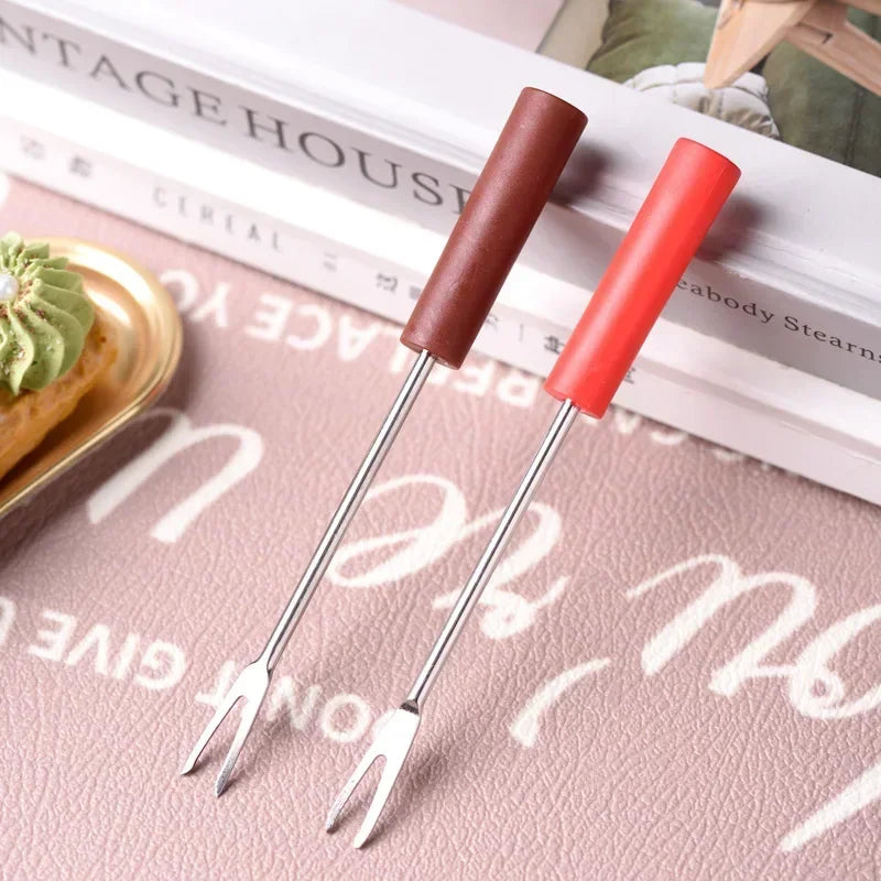 Hot Ceramic Chocolate Chafing Dish Cup with Fork Candle Pot Melting Chocolate Mug Tableware Creative Household Drinking Utensils