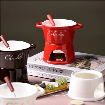 Nordic Creative Ceramic Chocolate Mug Candle Fire Boiler Cheese Sugar Melting Mug Dessert Bowl Kitchen Drinking Accessories