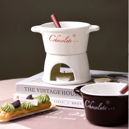 Nordic Creative Ceramic Chocolate Mug Candle Fire Boiler Cheese Sugar Melting Mug Dessert Bowl Kitchen Drinking Accessories