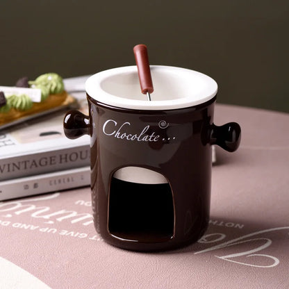 Nordic Creative Ceramic Chocolate Fire Boiler Cups Swiss Ice Cream Cups Cheese Cutlery Chocolate Heating Cups Drinkware Home