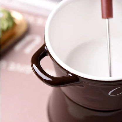 Nordic Creative Ceramic Chocolate Mug Candle Fire Boiler Cheese Sugar Melting Mug Dessert Bowl Kitchen Drinking Accessories