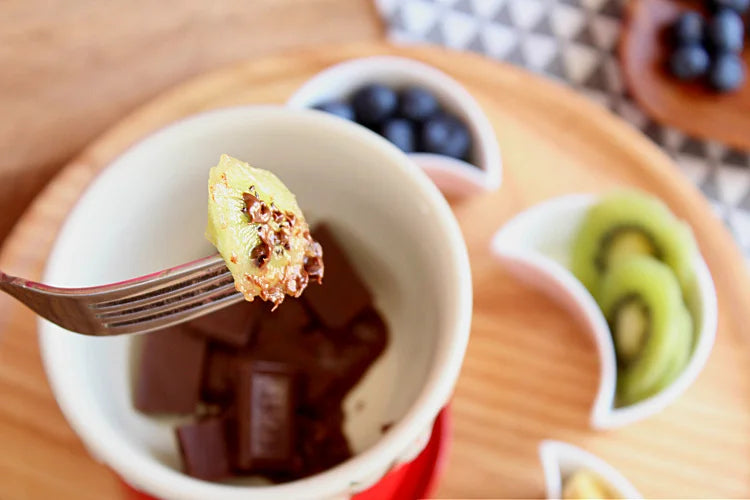 Ceramic Strawberry Chocolate Fondue Set  Porcelain Diy Fondue Serving Set for Cheese, Chocolate, Icecream