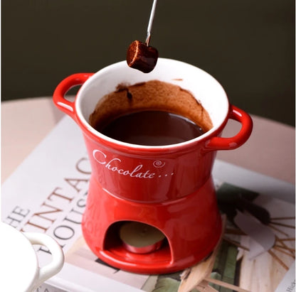 Nordic Creative Ceramic Chocolate Mug Candle Fire Boiler Cheese Sugar Melting Mug Dessert Bowl Kitchen Drinking Accessories